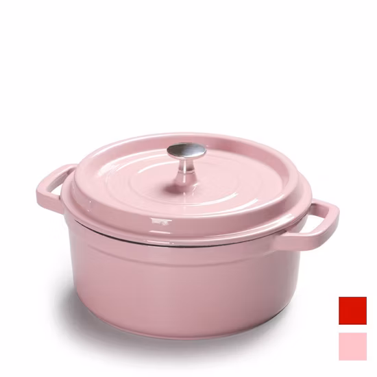 Prato de caçarola Cocotte de ferro fundido esmaltado redondo 2,75 quart