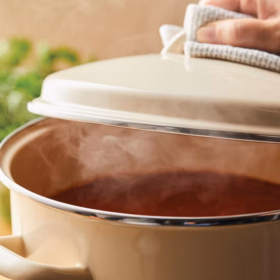 Enamel Induction-Safe Casserole Dish with Lid, Cast Iron, Grey, 20cm